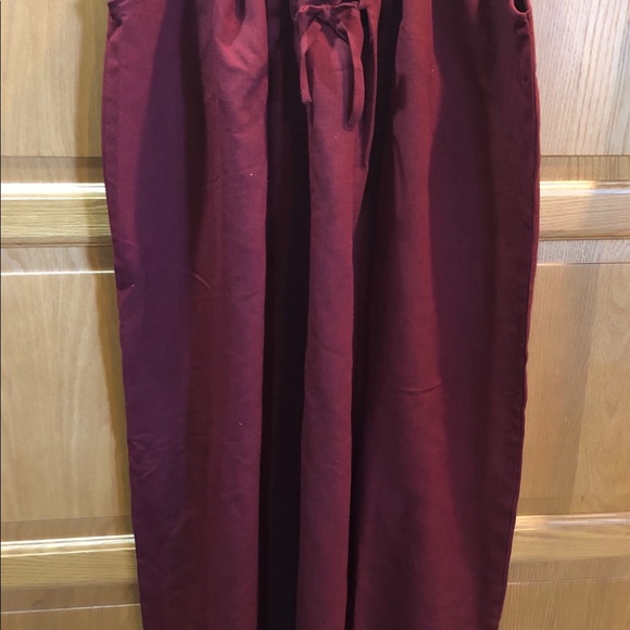 Long Dark Red Maroon Cotton Nightgown - Picture 3 of 3
